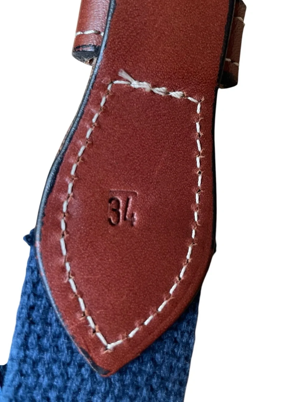 Bullington UNC Tar Heels Leather Ribbon Belt Mens Sz 34 Brass Buckle Team Spirit